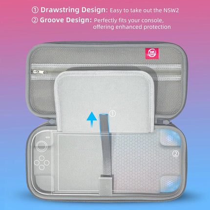 Portable Hard Shell Travel Case for Nintendo Switch/Switch Lite/OLED - Game Card Slots & Accessory Pocket(Gradient orange and blue).