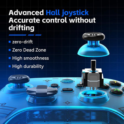 G6 Pro Wireless Gaming Controller - Hall Joysticks & Triggers, Multi-Platform, Six-Axis Gyro, Turbo & Macro(blue).