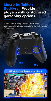 G6 Pro Wireless Gaming Controller - Hall Joysticks & Triggers, Multi-Platform, Six-Axis Gyro, Turbo & Macro(blue).