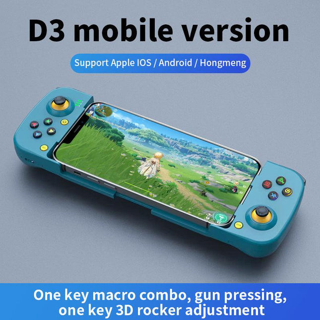 Portable Telescopic Mobile Game Controller - Bluetooth 5.0, iOS/Android/PC Compatible, 400mAh Battery(blue).