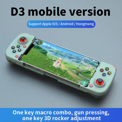 Portable Telescopic Mobile Game Controller - Bluetooth 5.0, iOS/Android/PC Compatible, 400mAh Battery(green).