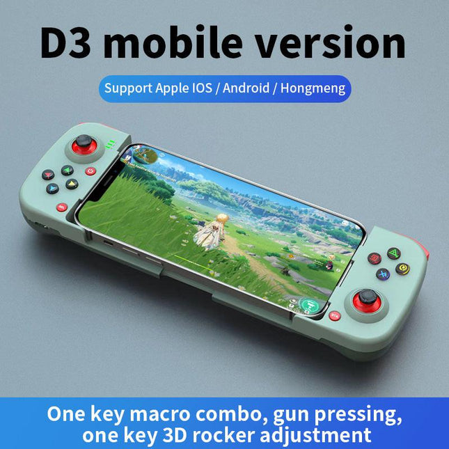 Portable Telescopic Mobile Game Controller - Bluetooth 5.0, iOS/Android/PC Compatible, 400mAh Battery(green).