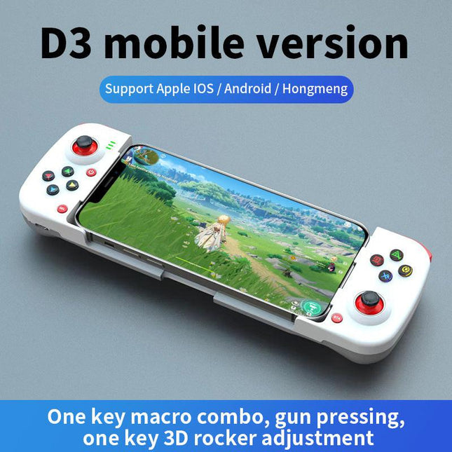 Portable Telescopic Mobile Game Controller - Bluetooth 5.0, iOS/Android/PC Compatible, 400mAh Battery(white).