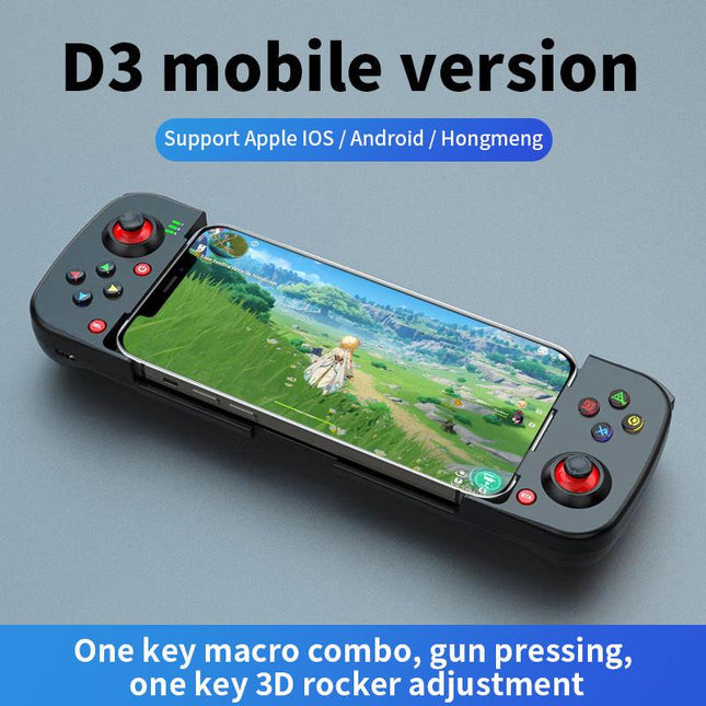 Portable Telescopic Mobile Game Controller - Bluetooth 5.0, iOS/Android/PC Compatible, 400mAh Battery(black).
