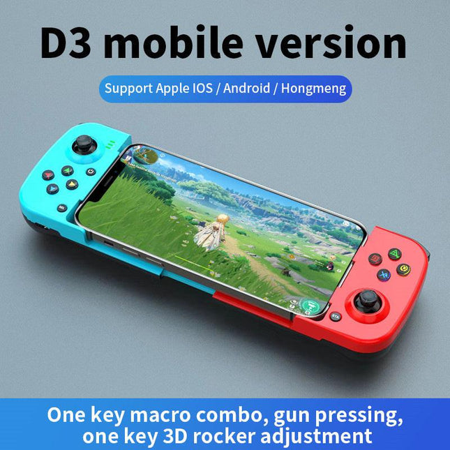 Portable Telescopic Mobile Game Controller - Bluetooth 5.0, iOS/Android/PC Compatible, 400mAh Battery(blue and red).