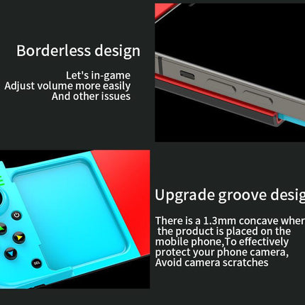 Portable Telescopic Mobile Game Controller - Bluetooth 5.0, iOS/Android/PC Compatible, 400mAh Battery(blue and red).