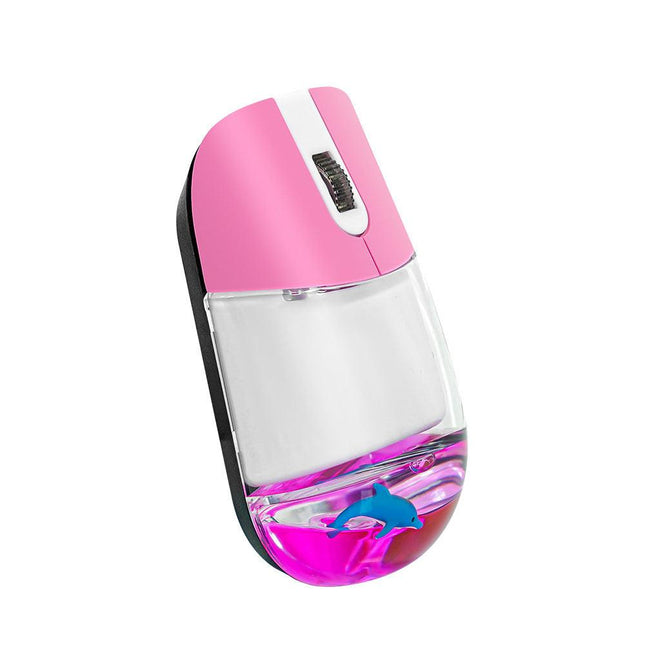 Whimsical 2.4G Wireless Mouse with Floating Animal Design - Comfortable, Quiet & Portable(pink).
