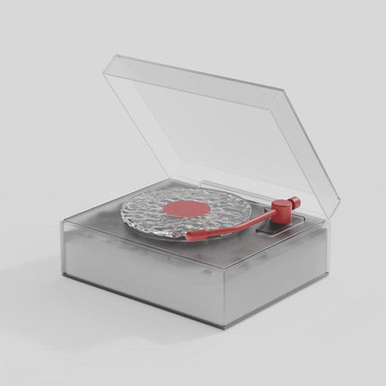 Retro Vinyl Bluetooth Speaker with Water Ripple Light Projection & 360 Surround Sound(grey).