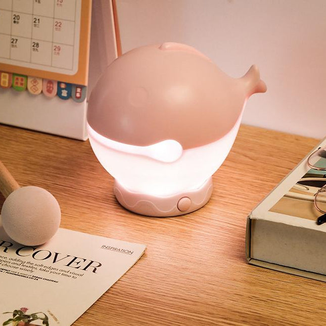 Portable rechargeable tapping control night light- 3-Level Dimmable Bedside Lamp(pink).