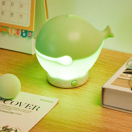 Portable rechargeable tapping control night light- 3-Level Dimmable Bedside Lamp(green).