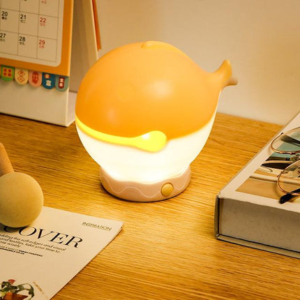 Portable rechargeable tapping control night light- 3-Level Dimmable Bedside Lamp(apricot).