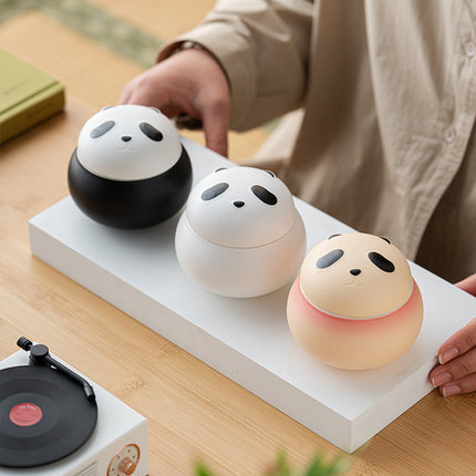 Artisanal Animal-Shaped Ceramic Tea Storage Jar with Gift Box - 140ml Capacity, Textured Finish(white).