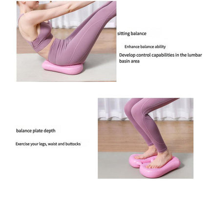 Dual-Side Textured Fitness Balance Board - Core Strengthener with Anti-Slip Massage Surface(pink).