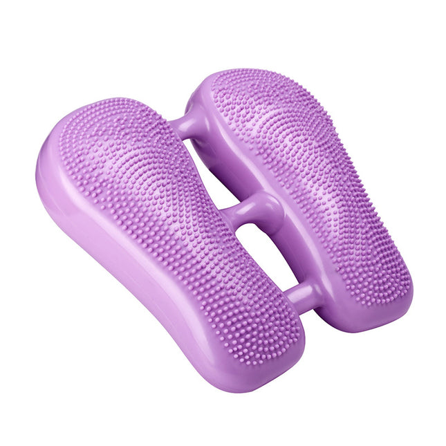 Dual-Side Textured Fitness Balance Board - Core Strengthener with Anti-Slip Massage Surface(purple).
