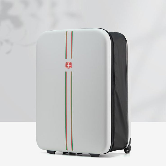 Compact Expandable Foldable Luggage - Reinforced Alloy Handle & Silent Wheels(white).