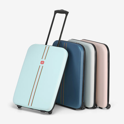 Compact Expandable Foldable Luggage - Reinforced Alloy Handle & Silent Wheels(pink).