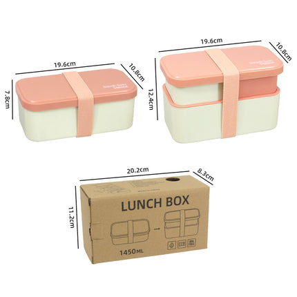 Eco - Friendly Lunch Box - Portable with Compartments(pink).