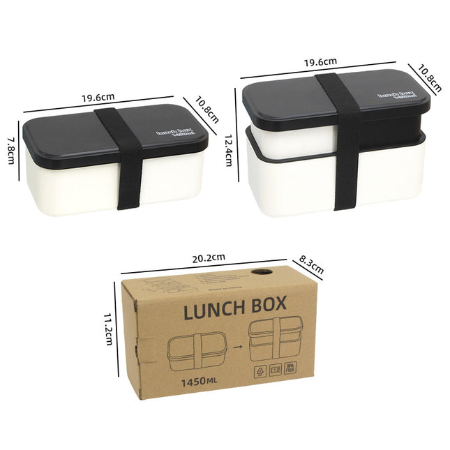 Eco - Friendly Lunch Box - Portable with Compartments(black).