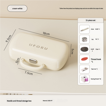 Complete Sewing Kit - Portable with Organized Compartments(white).