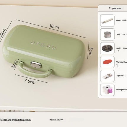 Complete Sewing Kit - Portable with Organized Compartments(green).