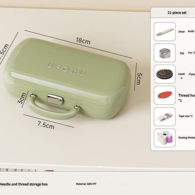 Complete Sewing Kit - Portable with Organized Compartments(green).