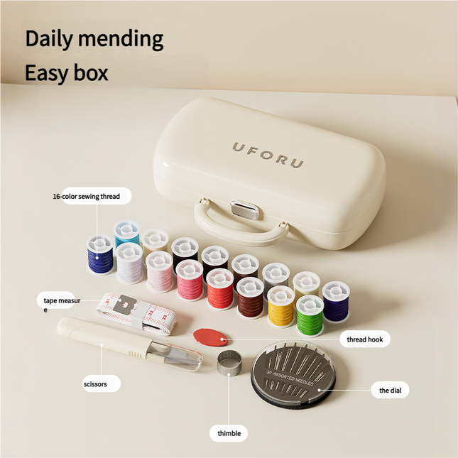 Complete Sewing Kit - Portable with Organized Compartments(red).