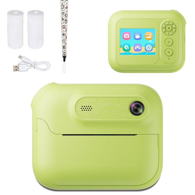 Kids Multi-Functional Camera Toy - Instant B&W Printing & Creative Stickers(yellow).