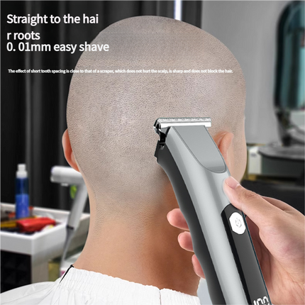 Professional Steel Hair Clipper - Low Noise Motor with 3 Guard Combs & Type-C Charging(black).