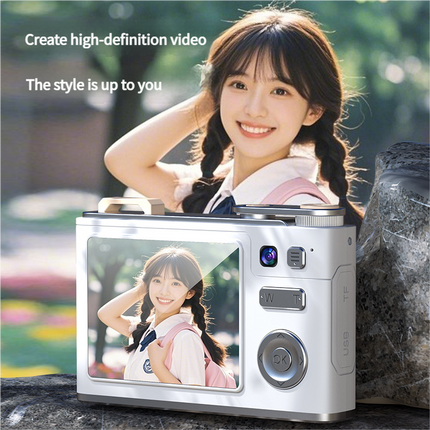 Glitter Sand Design 64MP HD Digital Camera with LED Fill Light & Auto Focus(pink).