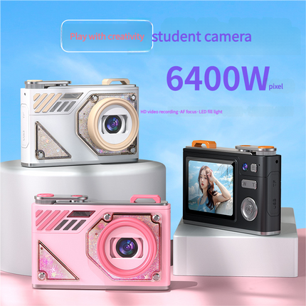 Glitter Sand Design 64MP HD Digital Camera with LED Fill Light & Auto Focus(green).