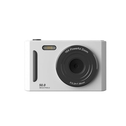 50MP HD Digital Camera with 8X Zoom & Dual Lens System(white).