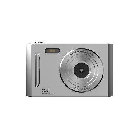 50MP HD Digital Camera with 8X Zoom & Dual Lens System(silvery).
