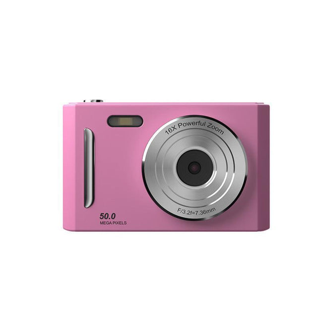 50MP HD Digital Camera with 8X Zoom & Dual Lens System(rose red).