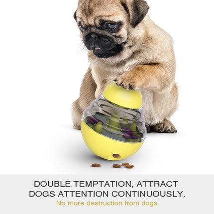 Interactive Dog Puzzle Feeder with Adjustable Food Dispensing Holes(Yellow).