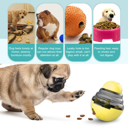 Interactive Dog Puzzle Feeder with Adjustable Food Dispensing Holes(Red).