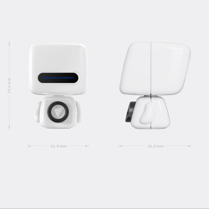 Mini Robot Style Bluetooth Speaker - Portable, 8-9 Hr Playtime, Built-in Mic & Lanyard(White).