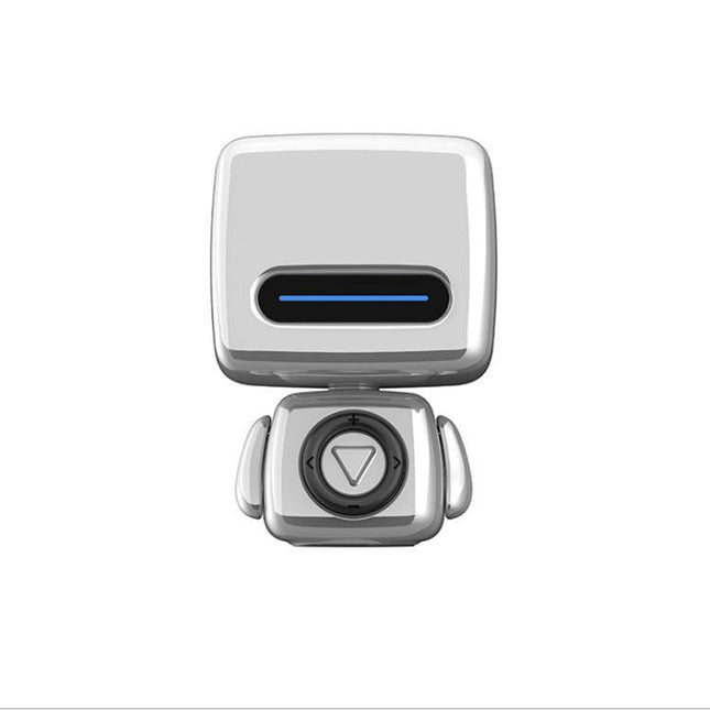 Mini Robot Style Bluetooth Speaker - Portable, 8-9 Hr Playtime, Built-in Mic & Lanyard(Silver Gray).