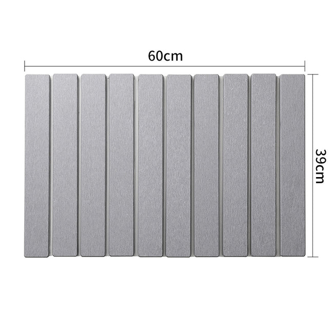 Collapsible Diatom Mud Bath Mat - Quick Dry, Non-Slip, Odor-Free Absorbent Pad(light grey).