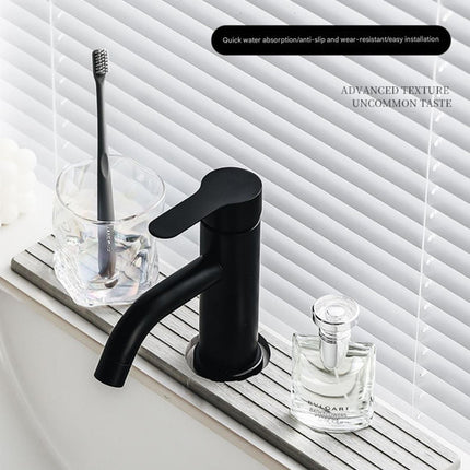 Diatom Mud Faucet Splash Guard & Absorbent Mat - Quick Dry, Non-Slip Sink Organizer(dark grey).
