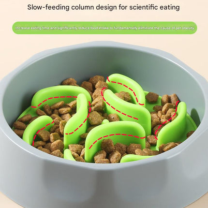 Slow Feeder Dog Bowl Set - Anti-Choke Puzzle Feeder Insert & Bowl for Healthy Eating Habits(cyan).