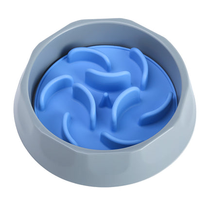 Slow Feeder Dog Bowl Set - Anti-Choke Puzzle Feeder Insert & Bowl for Healthy Eating Habits(blue).