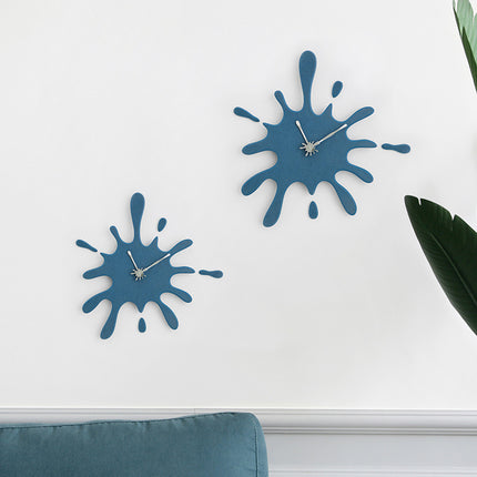 Creative Splatter Design Wall Clock - Silent Movement, Modern Decorative Timepiece(yellow).