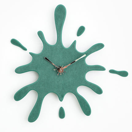 Creative Splatter Design Wall Clock - Silent Movement, Modern Decorative Timepiece(green).