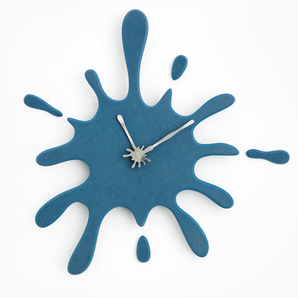 Creative Splatter Design Wall Clock - Silent Movement, Modern Decorative Timepiece(blue).