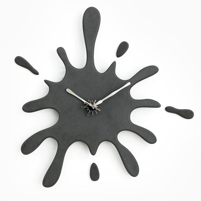 Creative Splatter Design Wall Clock - Silent Movement, Modern Decorative Timepiece(black).