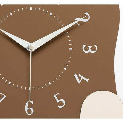 Abstract Modern Wall Clock - Silent Non-Ticking Decorative Clock with Wavy Design & Ceramic Accent(black).