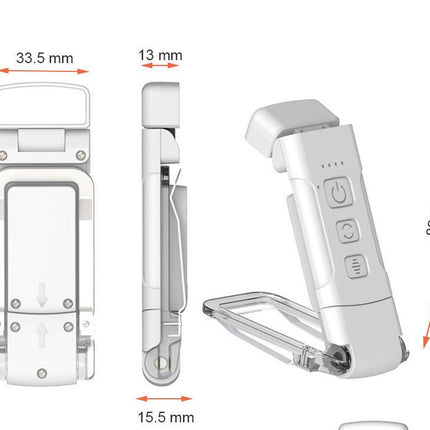 Portable Clip-On LED Reading Light - USB Rechargeable, 3 Color Modes & 5 Brightness Levels(black).