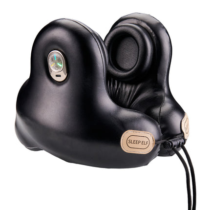 Smart Neck Pillow with Dual Noise Reduction, HIFI Bluetooth Music & Graphene Heating - Sleep Elf" Travel Pillow(black)".