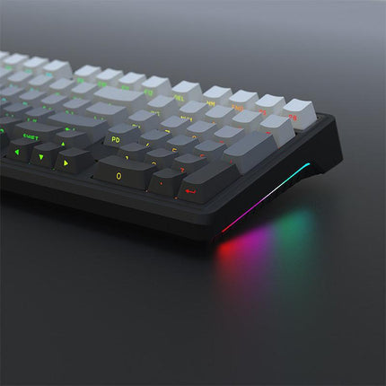 Tri-Mode RGB Mechanical Gaming Keyboard - 102-Key, Hot-Swappable, 4000mAh Battery, 5-Layer Sound Dampening(Sky blue on white).