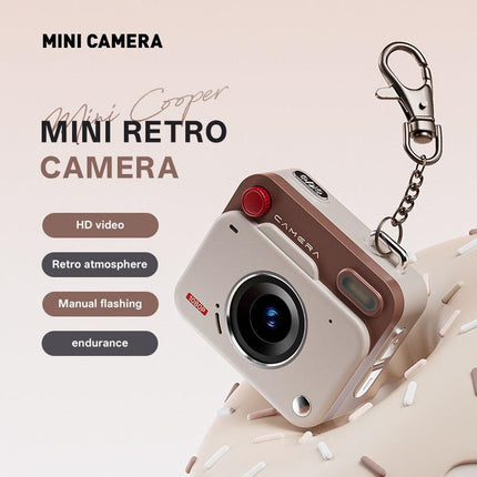 Mini Retro Keychain Camera - 48MP Photos, 1080P HD Video with Built-in Filters & Flash(green).